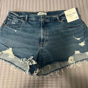 Abercrombie & Fitch Blue Jean Shorts Distressed Cut-Off